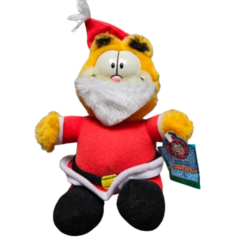 Vintage Garfield Santa - GARFIELD The Cat 8" Plush Stuffed Animal